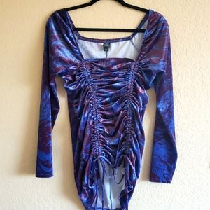 Wide Fable Women Purple Marble Corset Dress Size L